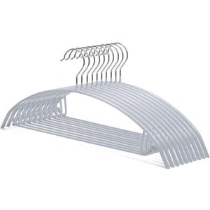 Nature Smile Non Slip PVC Coating Sweater Hangers,Dress Suit Coat Hangers,Shoulder Bump Free Golf T Shirts Clothes Hangers (Silvery Grey Color 10 Pack)
