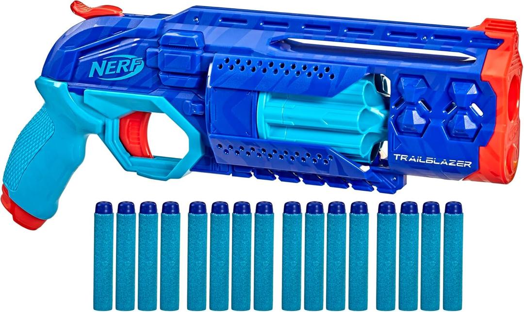 Nerf Elite 2.0 Trailblazer RD-8 Blaster, Wild Edition Color Design, 8-Dart Rotating Drum, Hammer Action, 16 Elite Darts, Tactical Rail 