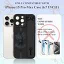for iPhone 15 Pro Max Case with Wrist Strap Elegant Bow Ribbon Design with Adjustable Wristband Kickstand Shockproof Soft TPU Camera Protection Phone Cover for Women Girls - Black Bow