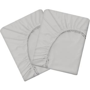 HBHLFZ Queen Fitted Sheet Only 2 Pack, Soft Breathable Bottom Sheet - 60"x80" Deep Pockets Queen Size Fitted Sheet - All Around Stretch Fit, Wrinkle Resistant, Colorfast - Easy CareLight Gray