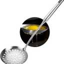 TBWHL Skimmer Slotted Spoon, Slotted Spoons for Cooking, Heavy Duty 304 Stainless Steel Slotted Spoon with Vacuum Ergonomic Handle, Comfortable Grip Design Strainer Ladle for Kitchen, 14.96 Inches