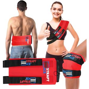 an Ice Bag that is Fillable, Reusable & Wearable - Instant Cold and Heat Therapy for Shoulder, Knee, Elbow & Back Pain Relief - Injuries, Inflammation & Recovery - 7.5" x 18" -Red