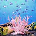 2 PCS Aquarium Coral Ornament, Blue Pink Coral Reef Decor, Artificial Plants Fish Tank Decorations, 6.89 x 5.51 inch
