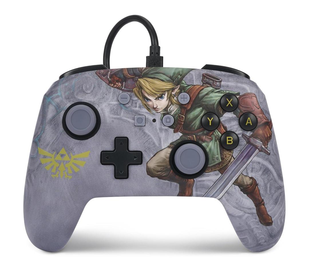 PowerA Enhanced Nintendo Switch and Switch 2 Wired Controller - Valiant Link, Nintendo Switch Controller Zelda, Mappable Gaming Buttons, Officially licensed