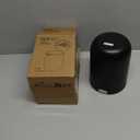 EKO Mini Desk Trash Can with Swing-Top Lid 0.4 Gallon Small Table Round Wastebasket for Office, Home, Car (Black) (1.5 Liters)