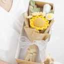 Hand-Woven Rose Artificial Flower (Pack of 1) Bouquet Packaging Beautiful Flowers Suitable for Family Table Decoration, for Girlfriend Mother, Valentine's Birthday Wedding Gift (Sunflower)