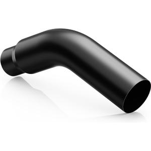 A-KARCK Elbow Exhaust Tip 4.0" Inlet, Chrome Tailpipe Tip with 4.0" Inlet 5.0" Outlet 23" Overall Length, Chrome Turn Down Exhaust Tip for Pickups, Trucks and Cars, Black
