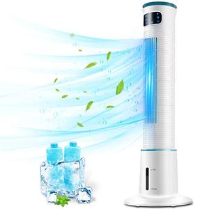 BREEZEWELL 2-in-1 Evaporative Air Cooler, 43" Tower Fan w/Cooling & Humidification Function, 1 Gallon Water Tank, 3 Wind Speeds, 4 Modes, 70°Oscillation, 15H Timer