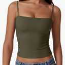 SUUKSESS Women's Double Lined Basic Tank Top Adjustable Spaghetti Straps Sleeveless Camisole Shirts, S