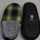 COFACE Mens Cozy Memory Foam Scuff Slippers Casual Slip On Warm House Shoes Indoor/Outdoor Sandal Slippers With Arch Support Rubber Sole Size 7-15 (11, Green Black)