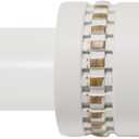 Vintage White Curtain Rod for Windows 66 to 120 Inch, 1 Inch Diameter Heavy Duty Adjustable Curtain Rod with Boho Finials - for Living Room & Bedroom