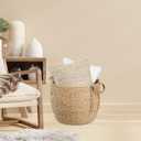 3 Pieces 12" 10" 9" Weaving Storage Baskets Storage Bins Simple Multifunctional