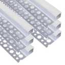 inShareplus Plaster-in LED Channel, 3.3ft/1M 6Pack LED Aluminium Channel with Milky Diffuser, Trimless Recessed Single-Sided Aluminum Profile LED Strip Diffuser for Under Cabinet and Corners of Wall