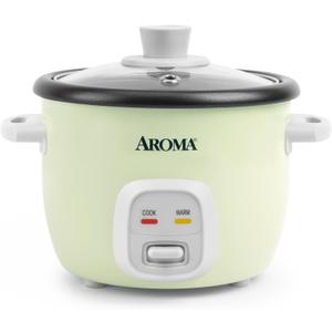 AROMA Mini Rice Cooker, 2-Cup (Uncooked) / 4-Cup (Cooked), Grain Cooker, Soup Maker, Oatmeal Cooker, Auto Keep Warm, 1 Qt, Light Green