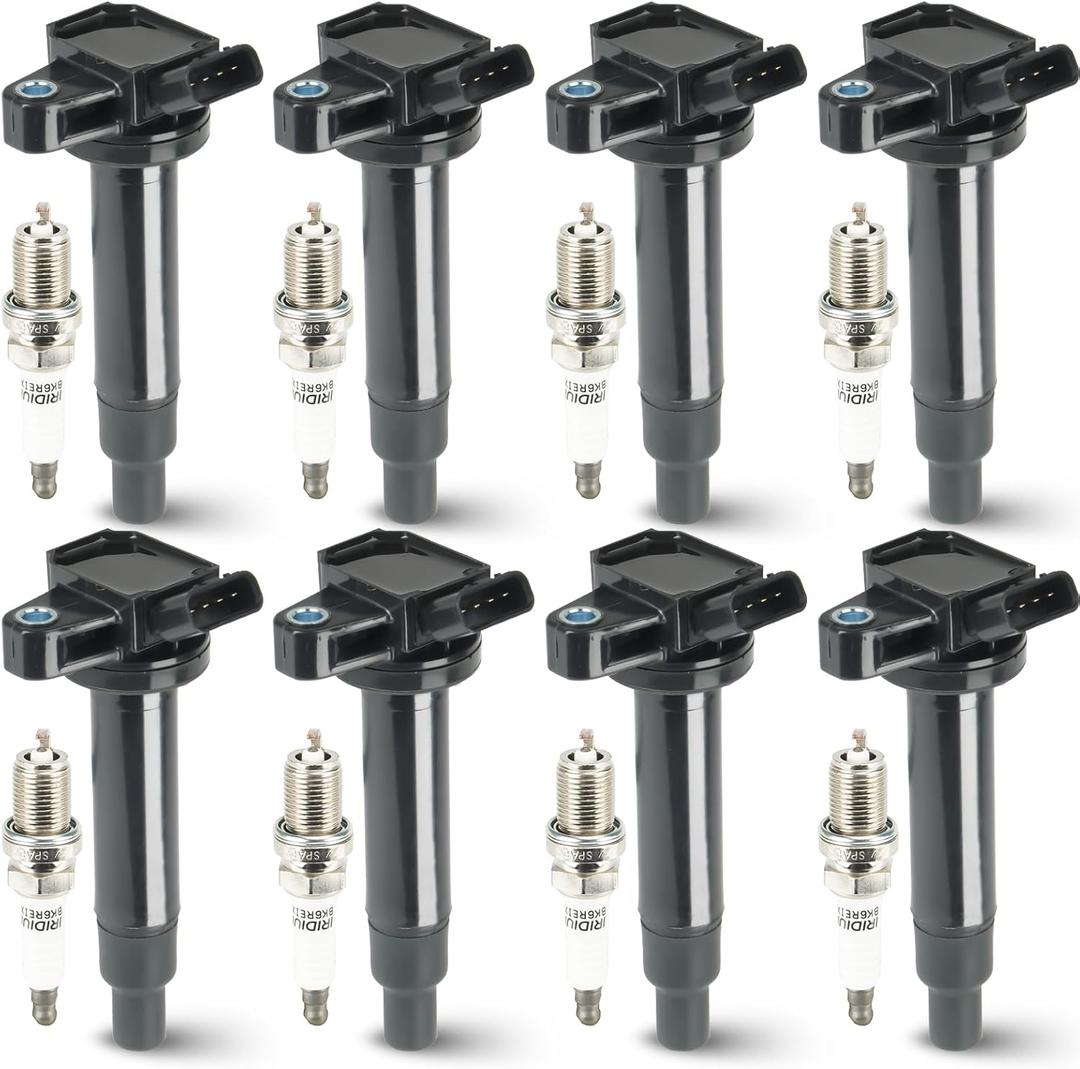 8PCS Ignition Coil Pack with 8PCS Iridium Spark Plug Compatible with Toyota 4Runner Land Cruiser Sequoia Tundra Lexus LS430 GS430 SC430 GX470 LX470 4.3L 4.7L, Replace for UF230 UF493 8PCS Ignition Coil Pack with 8PCS Iridium Spark Plug Compatible with Toyota 4Runner Land Cruiser Sequoia Tundra Lexus LS430 GS430 SC430 GX470 LX470 4.3L 4.7L, Replace for UF230 UF493