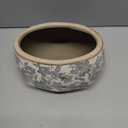 9.8 Inch Large Vintage Ceramic Planter Ice Crack Glaze Gray Floral Flower Pot with Drainage Holes Rustic Country Plant Pots Decorative Gifts for Home Kitchen Office Indoor Outdoor Plants