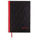 Black n' Red Notebook, Business Journal, 11-3/4" x 8-1/4", 96 Sheets, Ruled, Optik Paper, Hardcover, Casebound, Black (D66174)