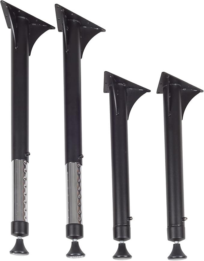 Regency Kee Adjustable Leg, black & Chrome (Set of 4), 23"-35"
