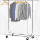 Ruibo Clear Garment Rack Cover Dustproof Clothes Rack Cover with 2 Durable Zipper/Clothing Waterproof Protector (L:71x20x60 inch)