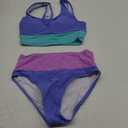 Girls Swimsuits 2 Piece Color Block Bikini Sets with Chest Pad S