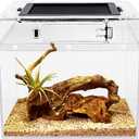 mini Reptile Terrarium,8" x 8"x 8" Reptile Tank with Full View Visually Appealingfor InsectFishTarantulaHermit CrabJumping SpiderIguanaTortoiseLeopard GeckoFrogBearded Dragon (Transparent)