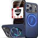 for iPhone 17 Pro Case with 360Rotatable Invisible Magnetic Kickstand Ring[Compatible with MagSafe] [2*Screen Protectors] for iPhone 17 Pro Phone Case 4X Military-Grade Shockproof Slim Blue