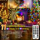 KNONEW 472FT 1200 Christmas Lights Outdoor Clear Wire Color Changing String Lights with 11 Modes & Timer Dimmable Fairy Light for Xmas Tree Roof Yard Wedding Decorations(Warm White to Multicolor)