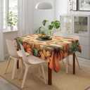 Fall Wooden Rectangle Tablecloth Washable Table Cloth 60x90 Inch Table Cover Waterproof for Decoration Kitchen Dining Room