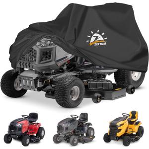 Zettum Riding Lawn Mower Cover - Lawn Tractor Covers Waterproof & Heavy Duty, 600D Outdoor Mower Cover Universal fit with Storage Bag for John Deere, EGO, Toro, Craftsman, Husqvarna, Honda and More
