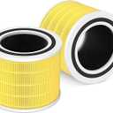 2 Pack Core 200S Pet Care Replacement Filter Compatible with LEVOIT Core 200S Smart WiFi Air Purifier, 3 stages Ture H13 HEPA Filter, Compare part# Core 200S-RF, Yellow