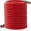 Garden Hose 200 ft x 5/8 Hot/Cold Heavy Duty Water Hose,-50F to 190F,Burst 600Psi Flexible Upgraded Rubber Hoses,3/4 Solid Fittings for All-weather Outdoor Lawn & Garden