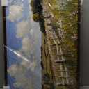 Vintage Spring Country Meadow Landscape Oil Painting Canvas Art Print, 32"x24", Framed, Ready to Hang - Impressionist Wildflower Field Wall Art for Farmhouse Decor in Living Room, Bedroom, Office (Whispering Wilderness)