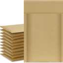 UCGOU Natural Kraft Bubble Mailers 4x8 Inch 50 Pack Brown Padded Envelopes #000 Small Business Mailing Packages Self Sealing Tear Resistant Boutique Bulk Shipping Bags for Jewelry Makeup Supplies (4x8" 50PC)
