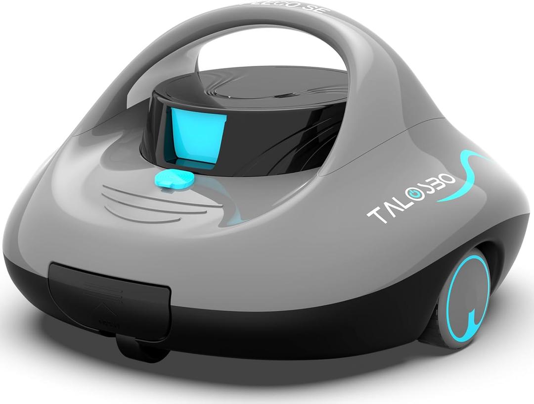 (2025 Upgraded) TALOSBO Pleco Se Cordless Pool Vacuum Up to 130 Mins Runtime, Robotic Pool Cleaner with 2.5H Fast Charge, Ideal for Flat Above Ground and Inground Pools up to 861 Sq. Ft. (Light Gray)