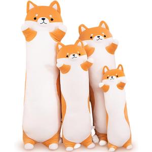 Stuffed Animal Shiba Inu Plush Toy, 90 cm / 35.4 inch Soft Long Akita Body Pillow Corgi Kawaii Plush Dog Soft Pillow Gifts for Boys Girls (Orange)