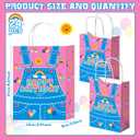 KMZFPYJ Girls Party Gift Bags, 24 Pack Enlightened Teacher Paper Favor Bags with Handles, Cartoon English Teachers Decor Supplies, Double Sided Printed for Baby Shower Girl Birthday Party Favors