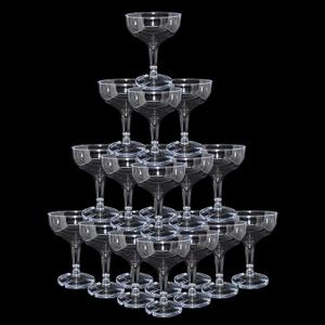 20pcs Plastic Champagne Coupe Glasses