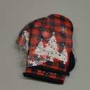 Jingmore 6 Pcs Christmas Kitchen Decor Set Kitchen Towels Oven Mitts and Pot Holders Xmas Tree Dish Towels Oven Mitts and Pot Holders for Baking Home(Tree Buffalo Check)