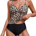 Blooming Jelly Womens Tankini Swimsuits Tummy Control Modest 2 Piece Swim Suits 2026 High Waisted Bathing Suit Size L