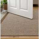 Color&Geometry Thin Front Door Mat Indoor Entrance Non Slip Rubber Backed, 24"x36" Indoor Door Mats for Entryway, Dirt Trapper Double Doormat, Washable Front Door Rugs, Dark Beige