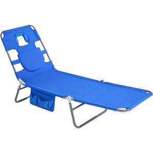 SUNNYFEEL Lay Flat Tanning Chair with Face Down Hole & Arm Slots, Backpack Beach Lounge Chair, 5-Position Folding Sunbathing Chair, 300 LBS Heavy Duty, 72" L x 22" W for Beach, Pool, Camping, Standard -1pc