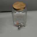 Mustry Glass Drink Dispenser for Parties, 1 Gallon Beverage Dispenser with Spigot Solid Stainless Steel, Used as Lemonade Dispenser Sun Tea Jar Kombucha Jar