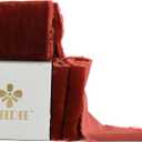 MEEDEE Rust Velvet Ribbon 3 Inch Rust Fringe Ribbons Raw Edge Silk Velvet Ribbon for Wreaths, Flower Bouquet, Photography, Dress Sash, Baby Shower, Wedding Decor (3 Yards)