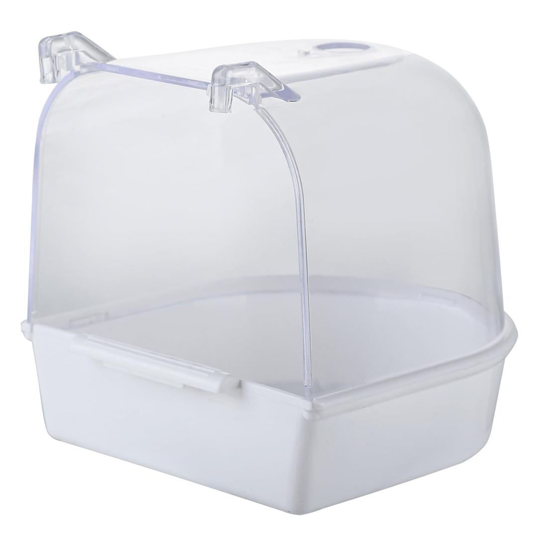 IBWell Clear Bird Bath for Small Birds Parakeet Cage Accessories - Suitable for Cockatiels and Parakeets