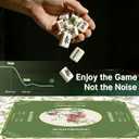HWZ Mahjong Mat with 4 Professional Tile Mixers & Storage Bag, 31.5x31.5 Inch, 3.5mm Thick Waterproof Noise-Reducing Game Mat for American Mahjong, Cards More, Olive Green