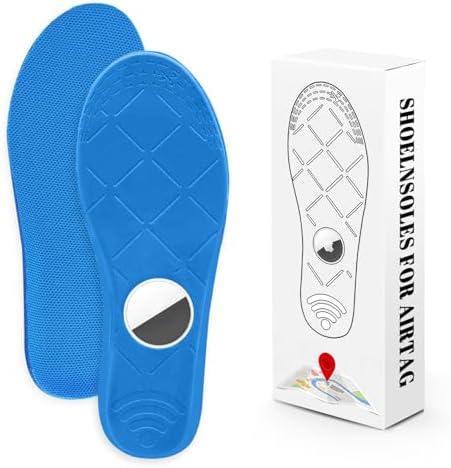 Insoles for Airtag Hidden Holder, Airtag Case for Tracking Devise Steps and Shoes for Kids, Comfortable Securely Mounted Insert for Shoes (175-190mm) Blue