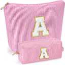mibasies Graduation Gifts for Teen Girls Girlfriend - Mothers Day Gifts for Mom - 2PCS Gifted Box Makeup Bags - Cosmetic Bag for Travel Toiletry - Teen Girl Gifts Trendy Stuff Teacher Gift - Pink A