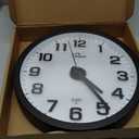 WallarGe Night Light Wall Clock for Bedroom - Silent Lighted up Wall Clock Glow in The Dark, Battery Operated for Living Room/Kitchen, Easy to Read Large Digital Display, 12 Inch (Black)