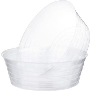M METERXITY 5-Pack Plastic Plant Saucer, 13.4 Inch Clear Thin Plant Saucer Drip Tray for Indoor/Outdoor, Planter Liners Nursery Pots