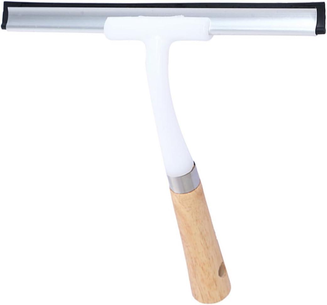 Multi-Functional Glass Cleaning Tool Long Wooden Handle for Home Window Bathroom Mirrors and Car Glass Easy to Use Silicone Squeegee Hanging